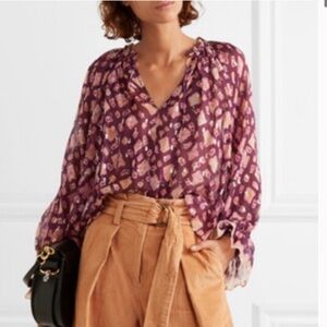 Ulla Johnson Naliah Silk Metallic Blend Blouse